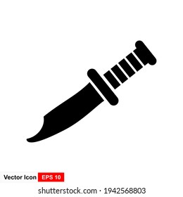 Knife-Symbol. Geliebtes Waffensymbol. Silhouette-Illustration