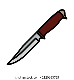 Kniffe-Symbol Bearbeitbare, fette Rahmenlinie mit Farbfülldesign. Vektorgrafik.