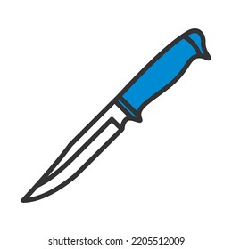 Knife Icon. Editable Bold Outline With Color Fill Design. Vector Illustration.