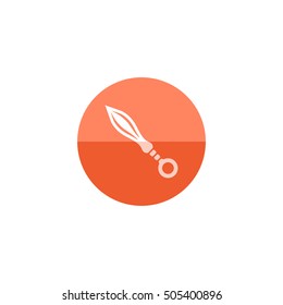 Knife icon in flat color circle style. 