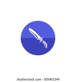 Knife icon in flat color circle style. 