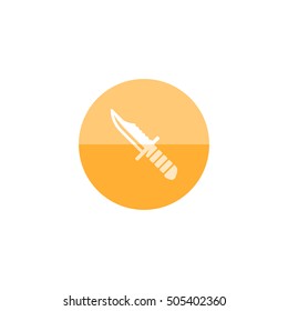 Knife icon in flat color circle style. 