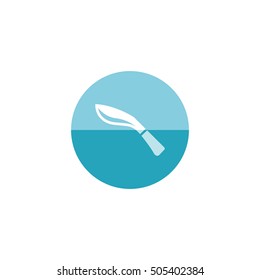 Knife icon in flat color circle style. 