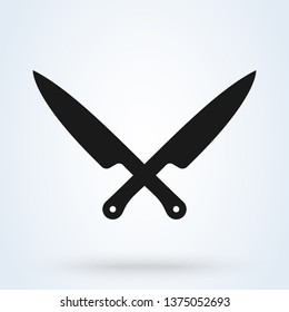 Knife icon in flat style isolated on grey background. logo Vector illustration.