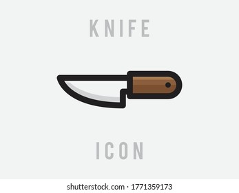 Icono de Cuchillo de estilo plano aislado en fondo gris. Para tu diseño, logotipo. Ilustración vectorial. para diseño gráfico y web.
