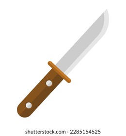 Icono de Cuchillo de estilo plano aislado en fondo blanco. Ilustración del vector