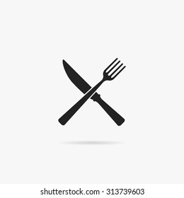 Knife icon with a fork.