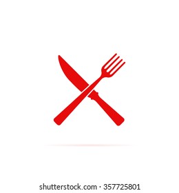 Knife icon with a fork.
