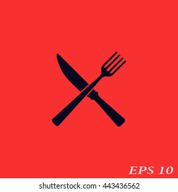Knife icon with a fork.