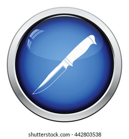 Knife icon. Glossy button design. Vector illustration.