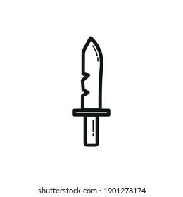 ilustración vectorial de icono de cuchillo, perfecta para web, alpinista, aplicaciones de montaña, etc.
