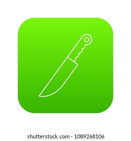 Knife icon green vector isolated on white background