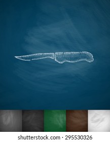 knife icon. Hand drawn vector illustration. Chalkboard Design