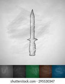 knife icon. Hand drawn vector illustration. Chalkboard Design