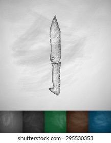 knife icon. Hand drawn vector illustration. Chalkboard Design