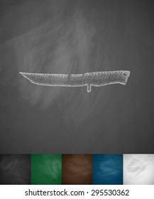 knife icon. Hand drawn vector illustration. Chalkboard Design