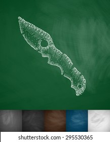 knife icon. Hand drawn vector illustration. Chalkboard Design
