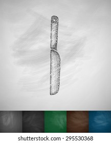 knife icon. Hand drawn vector illustration. Chalkboard Design