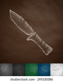 knife icon. Hand drawn vector illustration. Chalkboard Design
