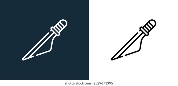 Icono de Vector lineal de contorno de cuchillo de la colección de edición de Vector para App móviles, Web y UI.