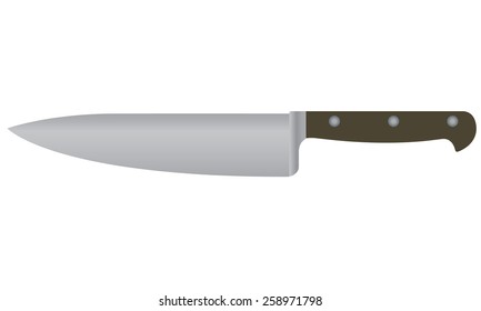 Knife icon isolated on white background. Vector illustration of colorful kitchen knive.
