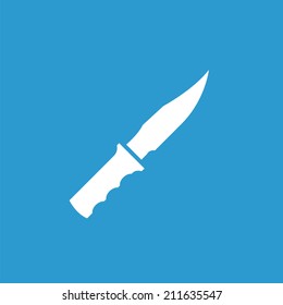knife icon, isolated, white on the blue background. Exclusive Symbols 