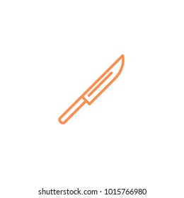 knife icon. Kitchen appliances for cooking Illustration. Simple thin line style symbol.