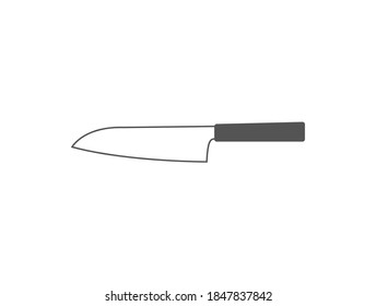 Knife icon. Kitchen knives, flat design sign isolated on white. Simple vector illustration.