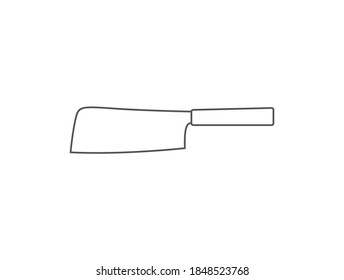 Icono de cuchillo. Cuchillos de cocina, signo de diseño lineal plano aislado en blanco. Ilustración vectorial de contorno de línea simple.