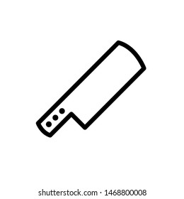 Knife Icon , Kitchen Template Logo Design Emblem Isolated Illustration , Outline Solid Banckground White