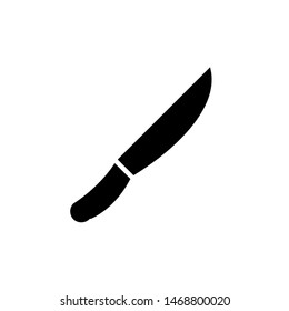 Knife Icon , Kitchen Template Logo Design Emblem Isolated Illustration , Outline Solid Banckground White