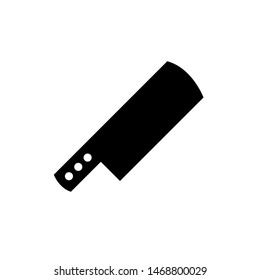 Knife Icon , Kitchen Template Logo Design Emblem Isolated Illustration , Outline Solid Banckground White
