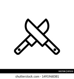 Knife icon. Kitchen utensils icon. Vector illustration logo template. EPS 10