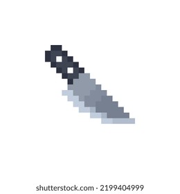 Knife Icon. Knitted Design.  Isolated Vector Illustration. Pixel Art Style. 8-bit Sprite. Old School Computer Graphic Style.
