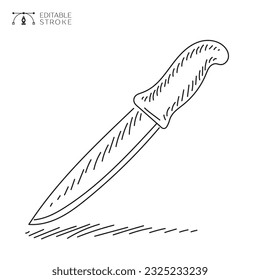 Knife icon. Line Art. Editable stroke