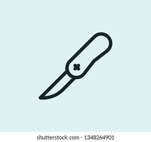 Knife icon line isolated on clean background. Knife icon concept drawing icon line in modern style. Vector illustration for your web mobile logo app UI design.