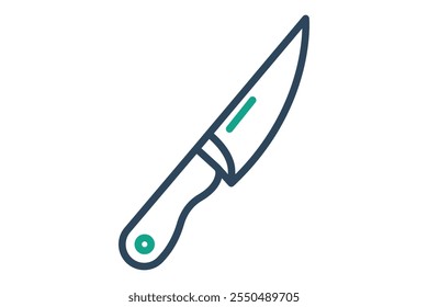 Knife icon. line icon style. icon related to kitchen appliances. meal elements vector illustration