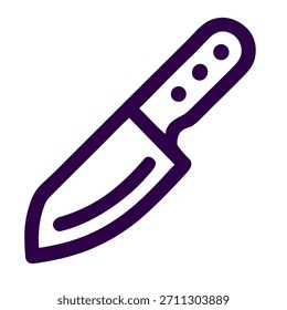 Knife icon. A linear vector illustration of knife isolated on white background.