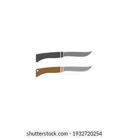 Diseño del logotipo de icono de cuchillo. Ilustraciones de plantillas de vectores