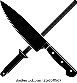 Knife icon logo designs. Vector template illustrations.set of knives.Sharp. Don't touch! Chef's kitchen knife isolated on 
white background.