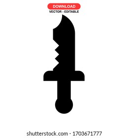 knife icon or logo isolated sign symbol vector illustration - high quality black style vector icons
