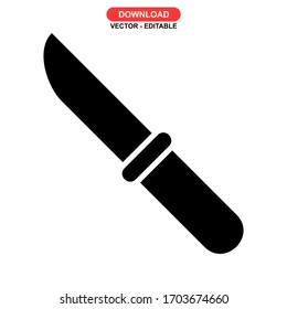 knife icon or logo isolated sign symbol vector illustration - high quality black style vector icons

