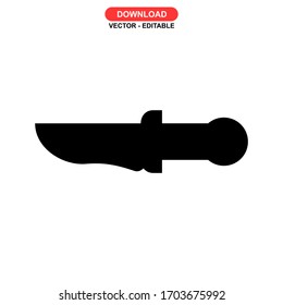 Icono de cuchillo o logotipo símbolo de signo aislado ilustración vectorial - iconos vectoriales de estilo negro de alta calidad
