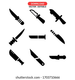 knife icon or logo isolated sign symbol vector illustration - Collection of high quality black style vector icons
