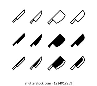 Knife Icon Logo Vector Symbol. Cleaver Icon