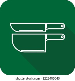 knife icon with long shadow