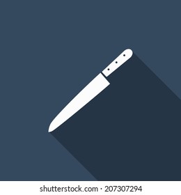 knife icon with long shadow
