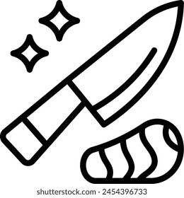 Icono de cuchillo. Icono de carne y cuchillo