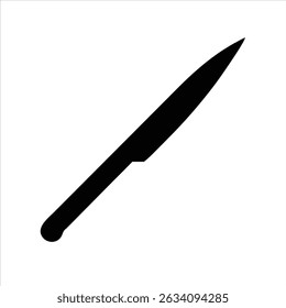 knife icon modern art illustration design black and white silhouette with bold outline 
