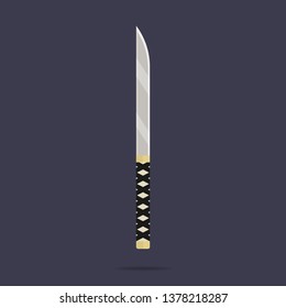 Knife icon. Ninja weapon. Samurai equipment. Cartoon style. Clean and modern vector illustration for design, web.